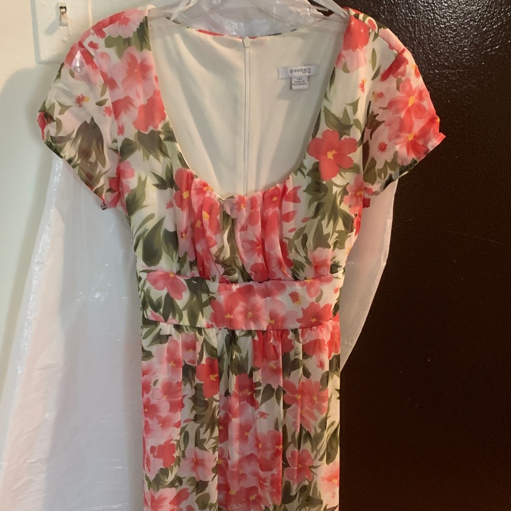 Ann Taylor Pink and Green Floral Dress